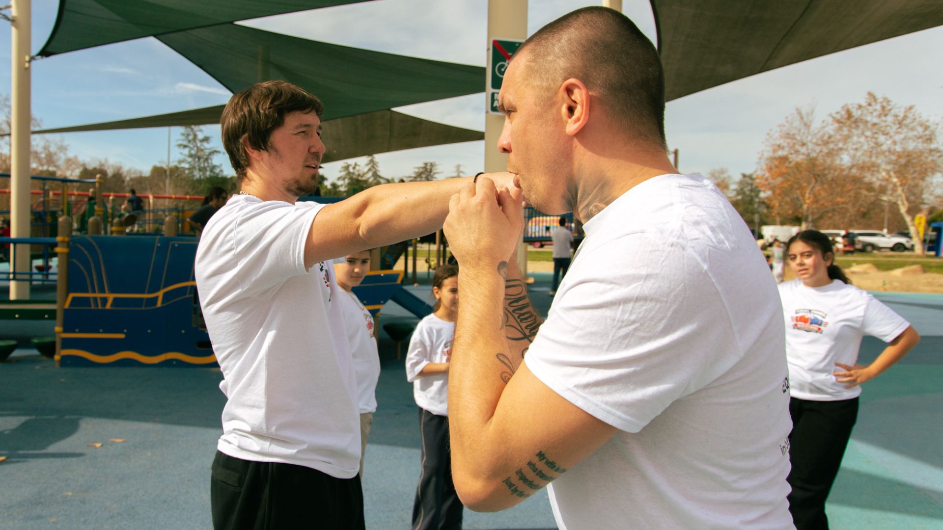 confident child athlete standing in a proper boxing stance
