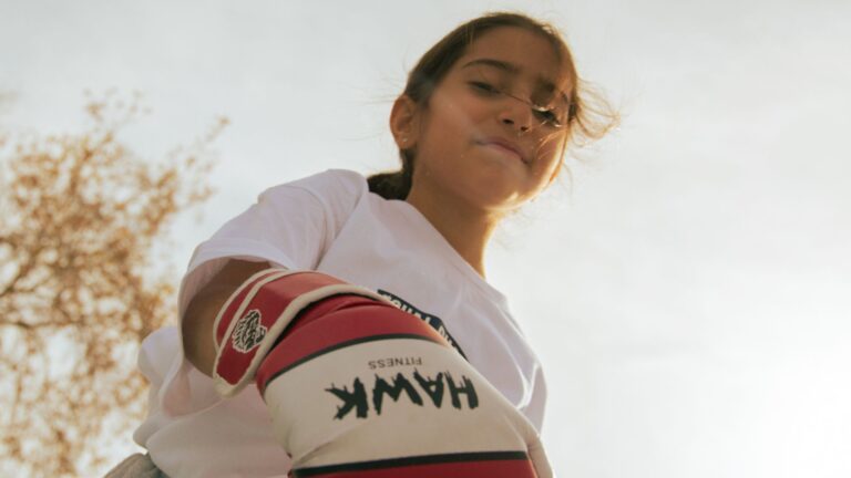 girls in gloves