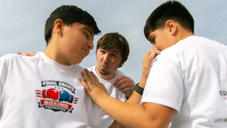 youth athlete finding peace and focus in the boxing gym