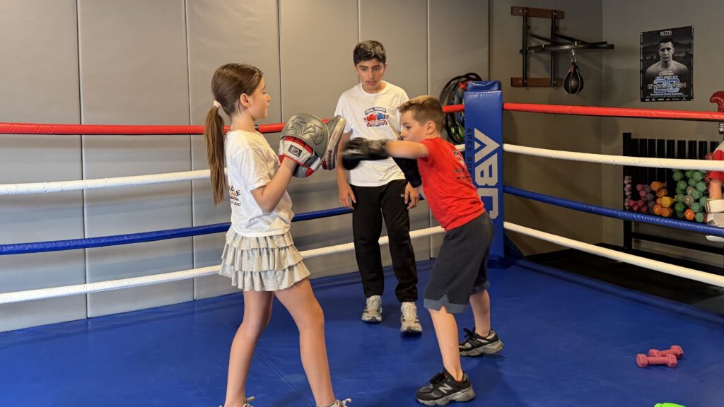 kids boxing technique and sparring